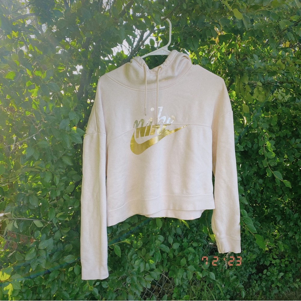 Cream Nike Sweatshirt Hoodie Size Medium